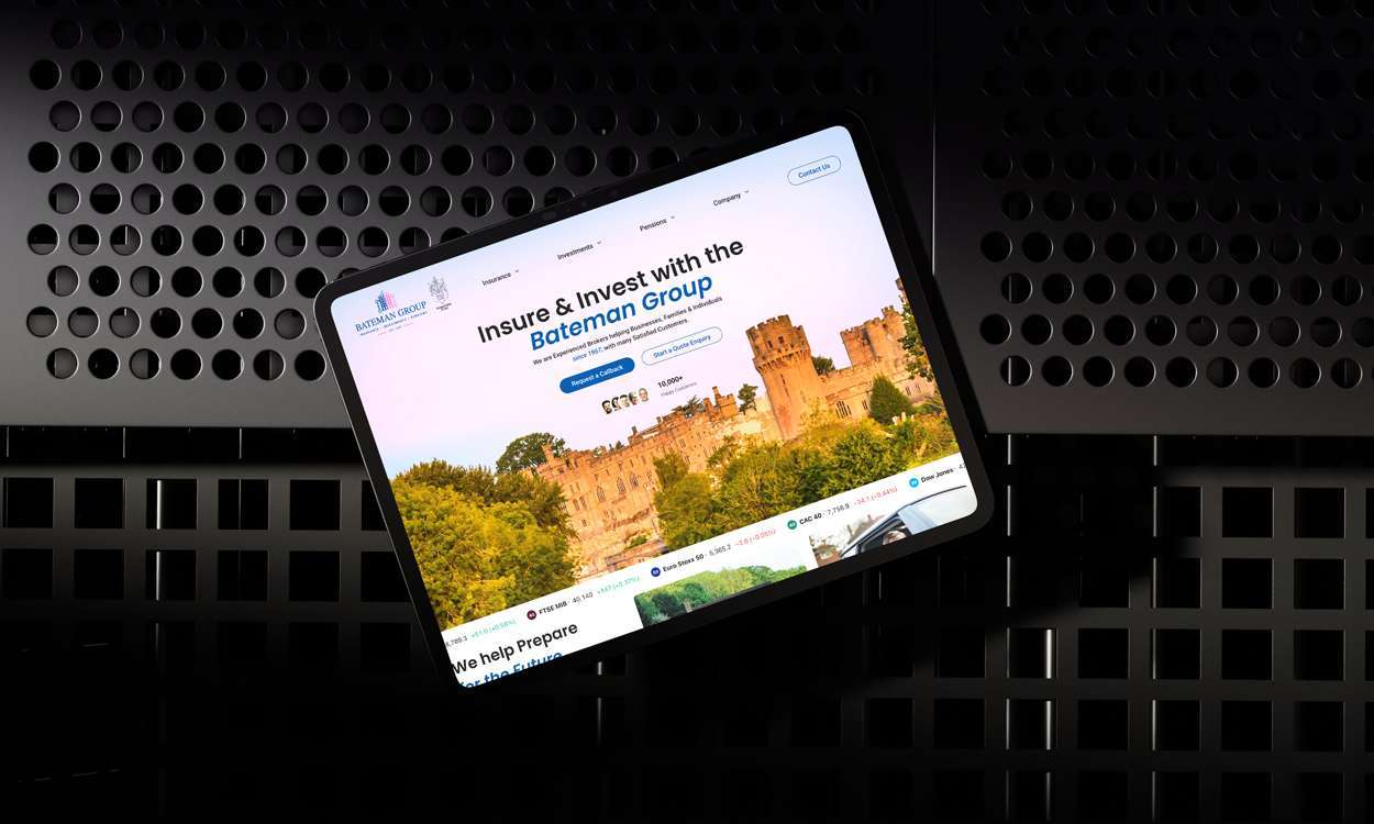 Bateman Group website mockup on a tablet