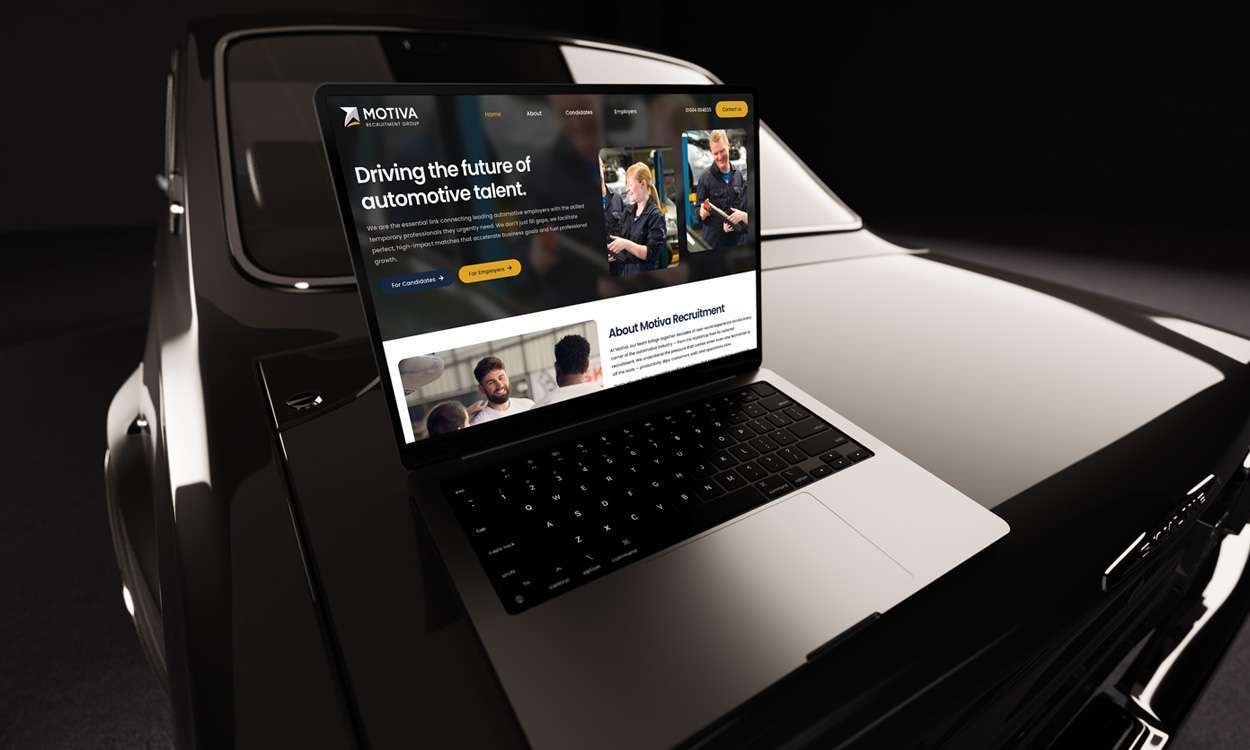 Motiva Recruitment Website Mockup on a laptop