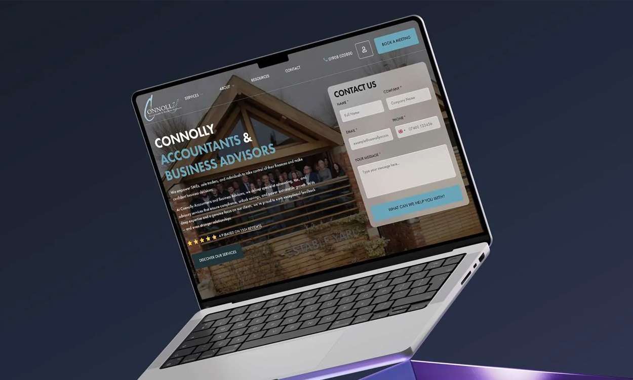 Connolly Accountants Website Homepage Mockup