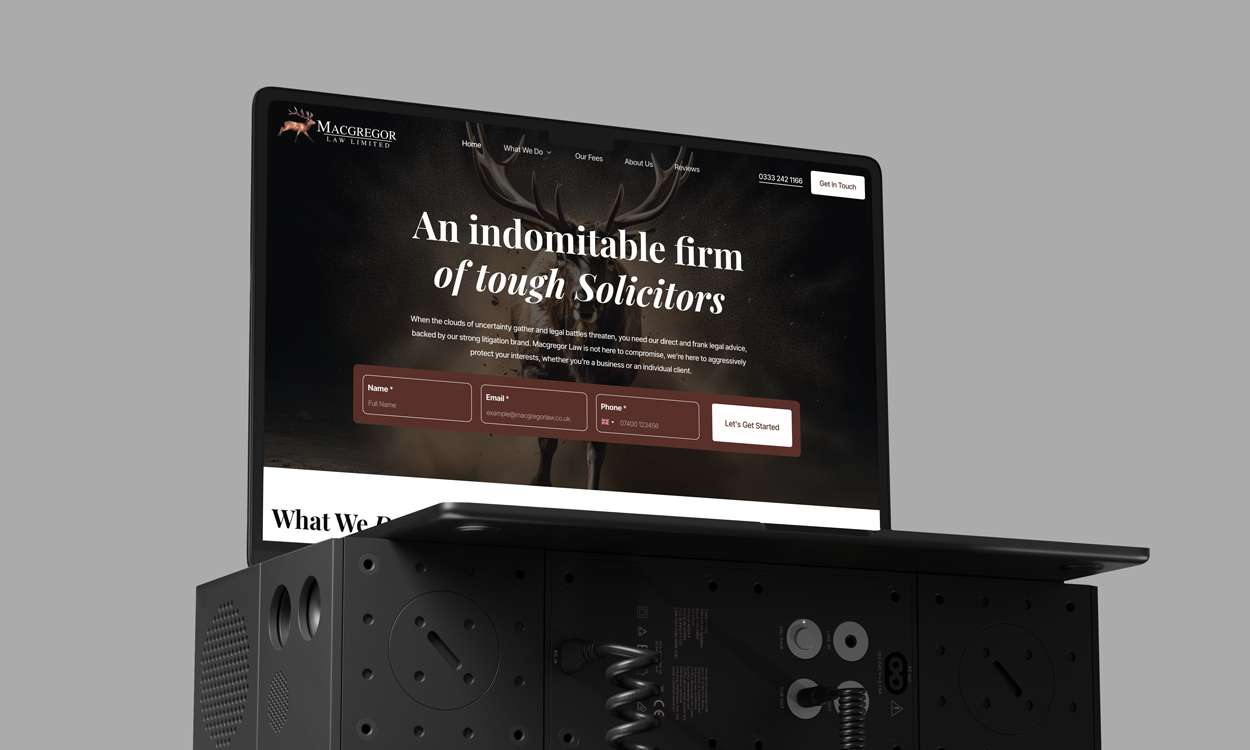 Macgregor Law Website Mockup on a Laptop